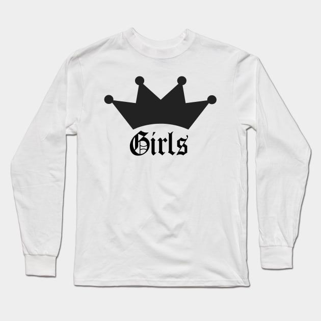 Girls with Crown Long Sleeve T-Shirt by FieryAries